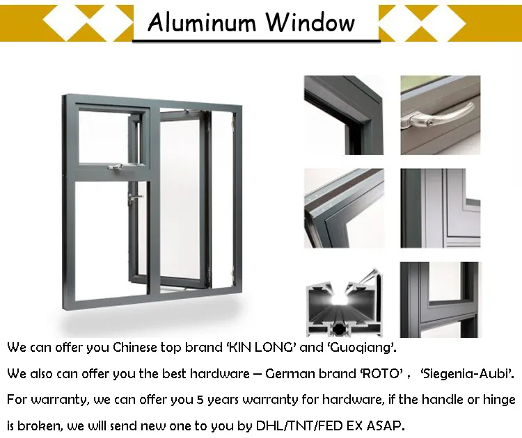 Airproof and Soundproof Aluminum Fench Casement Window