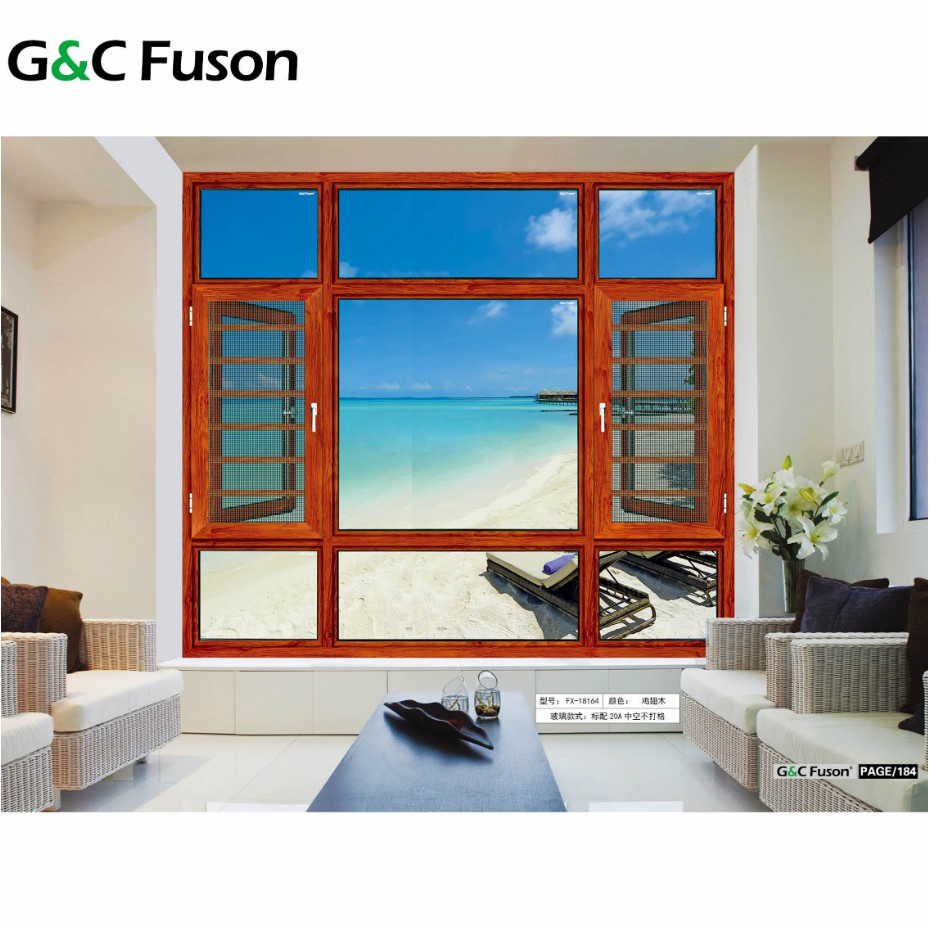 Aluminium Casement Window Swing Window with Double Glass