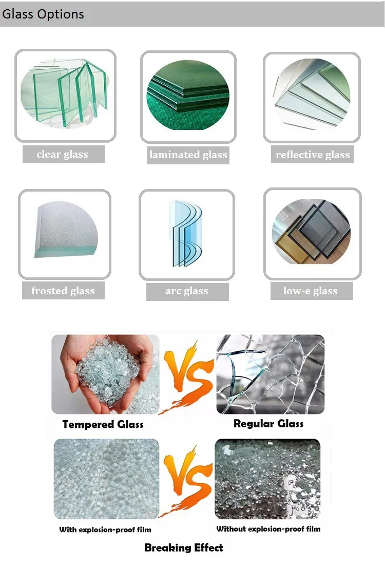 Aluminium Casement Window Swing Window with Double Glass