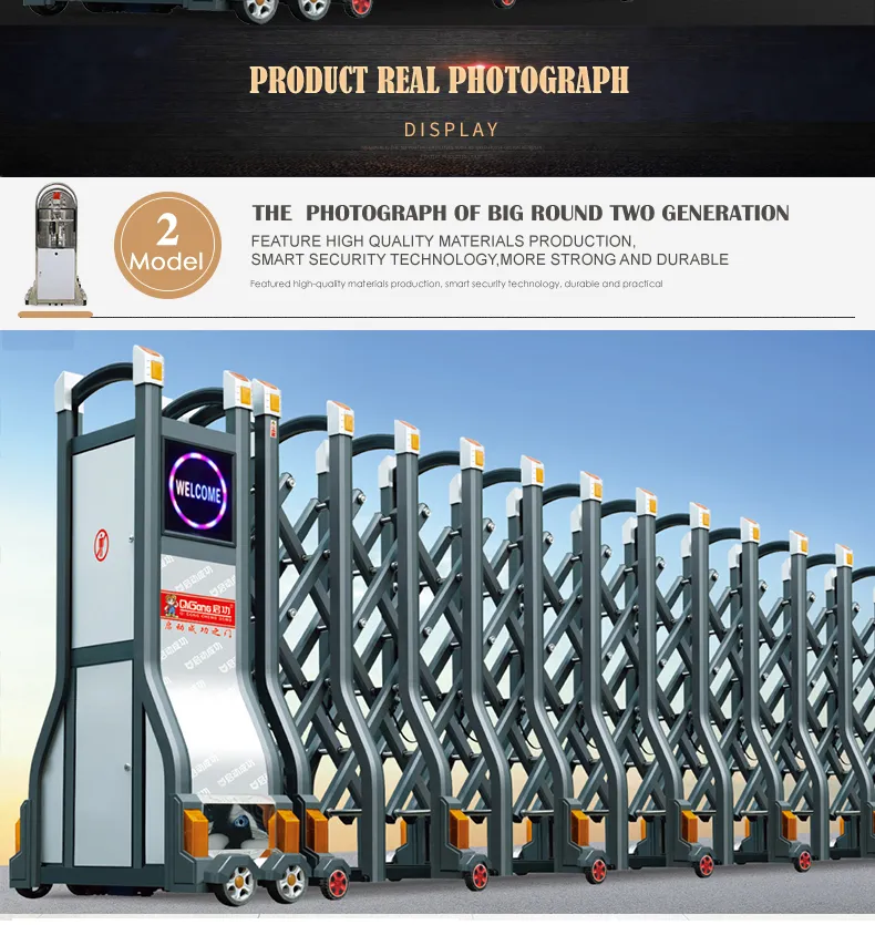 Aluminium Remote Control Retractable Entrance Security Stacking Gate