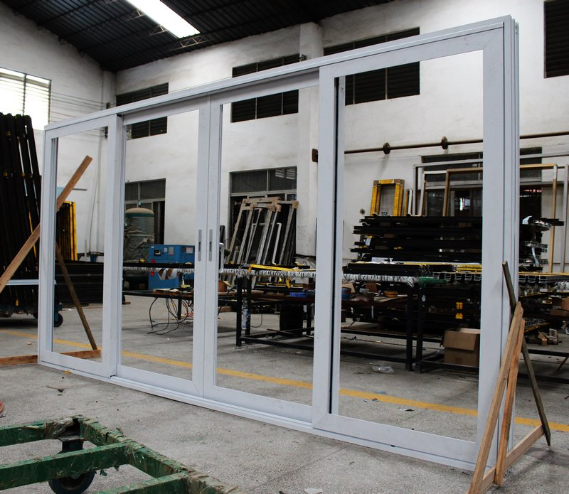 Aluminum Commercial Heavy Duty Large Triple Glass Sliding Entrance Door