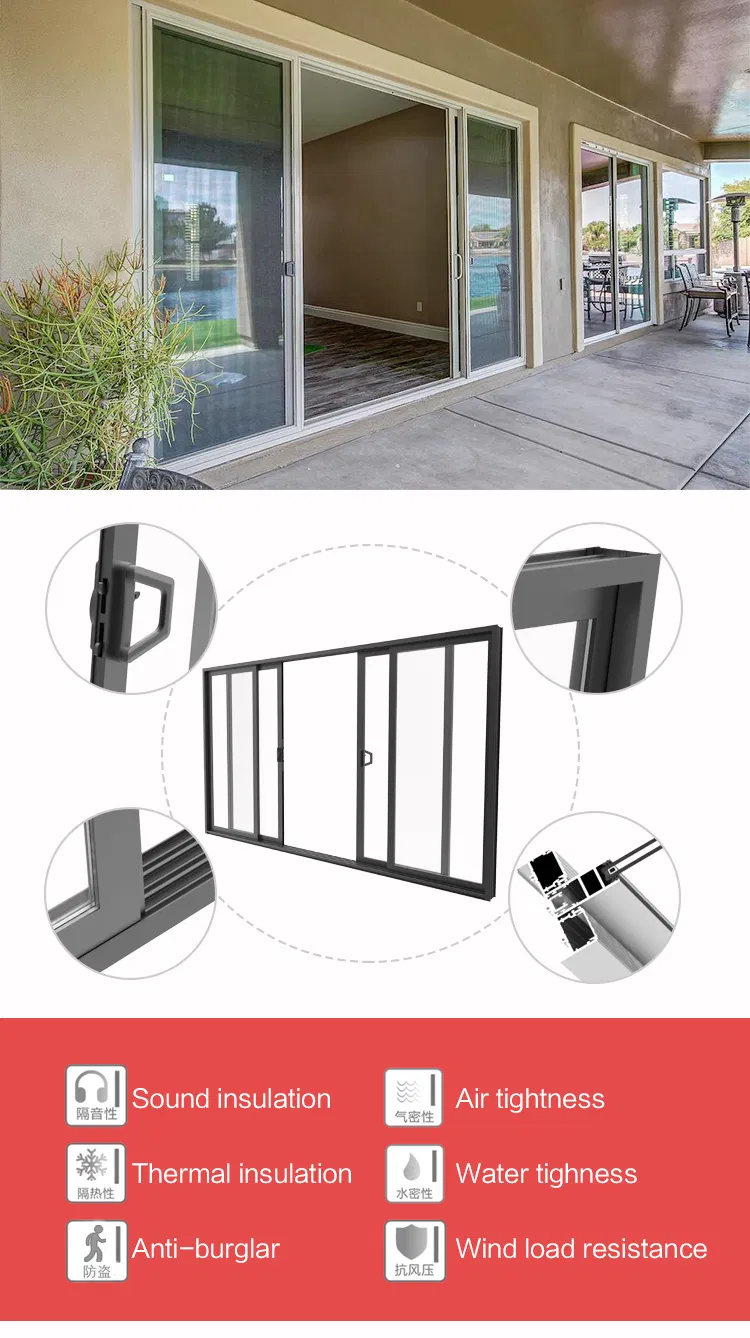 Commercial Double Glass Aluminium Profiles Sliding Door Philippines Price and Design