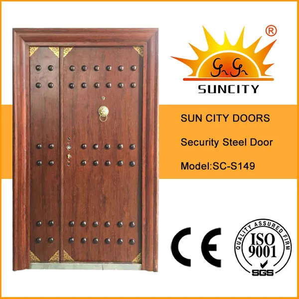 American Gate Steel Door, Double Door Designs with Hardware (SC-S149)