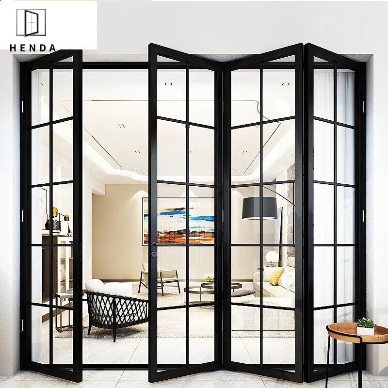 as 2047 Best Aluminum Framed Double Glazed 5 Fans Bifolding Thermal-Break Stylish Modern Luxury Design Bi-Folding Door