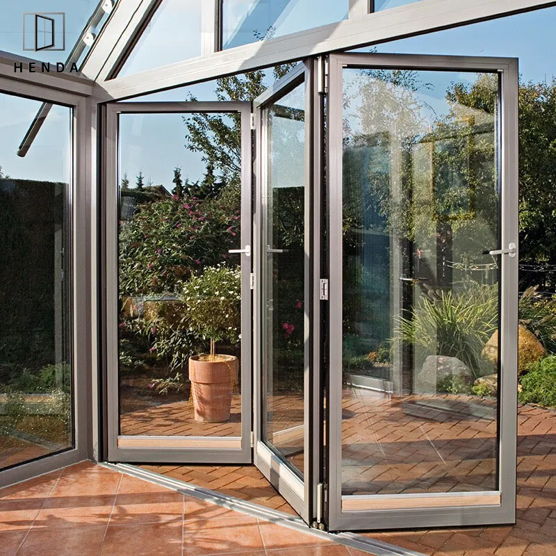 as 2047 Best Aluminum Framed Double Glazed 5 Fans Bifolding Thermal-Break Stylish Modern Luxury Design Bi-Folding Door