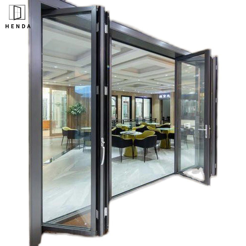 as 2047 Best Aluminum Framed Double Glazed 5 Fans Bifolding Thermal-Break Stylish Modern Luxury Design Bi-Folding Door