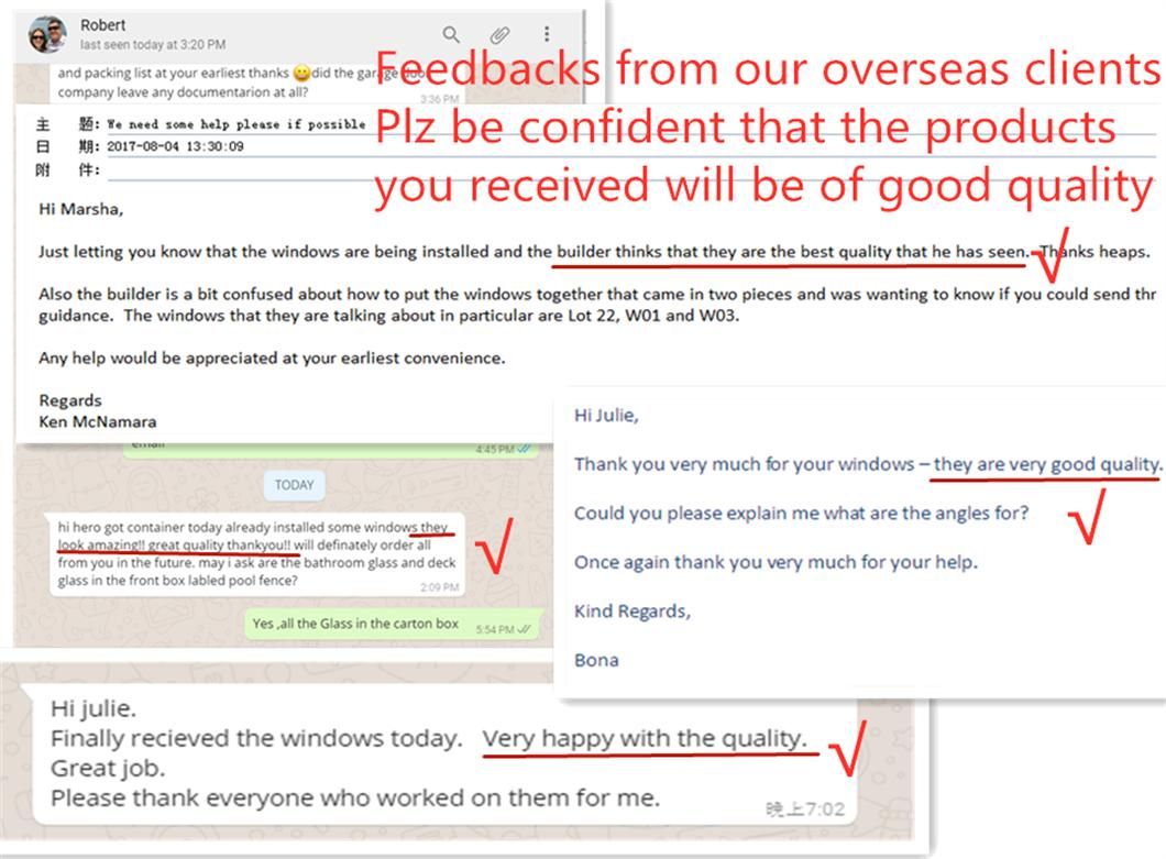 Australian Standard As2047 AS/NZS2208 As1288 Exterior Glass Aluminium Tilt and Turn Window