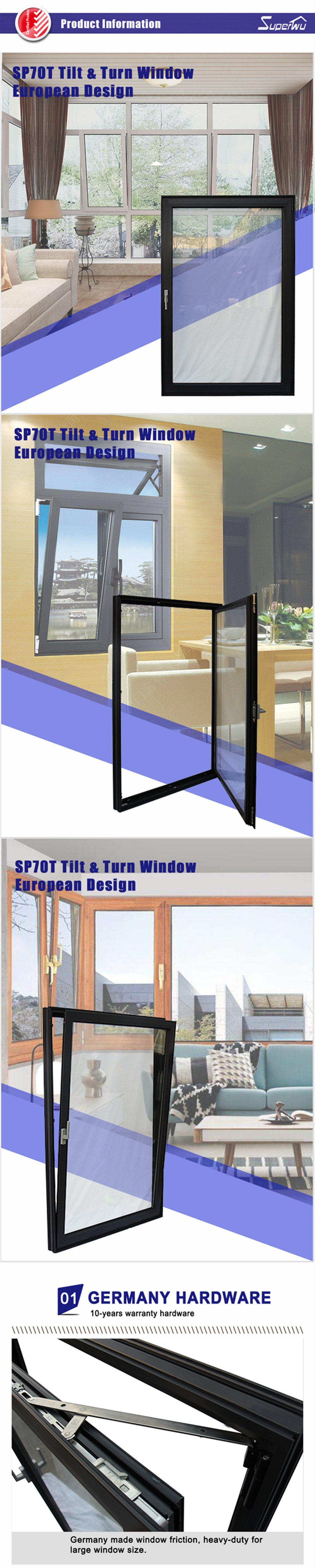 Australian Standard As2047 AS/NZS2208 As1288 Exterior Glass Aluminium Tilt and Turn Window