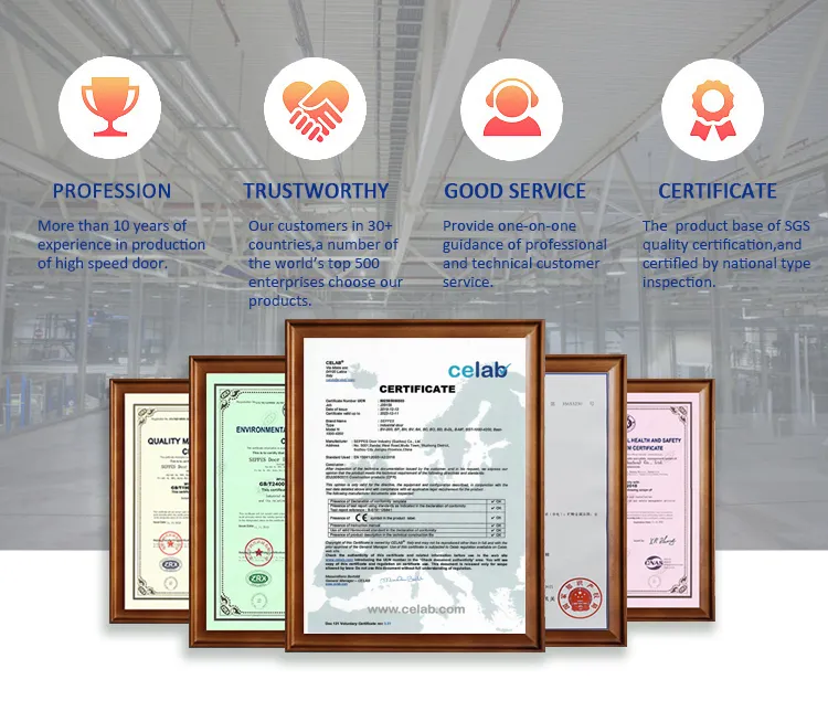 Automatic Plastic Door Radar Express Logistics Center Interior Roll up Door 9X7