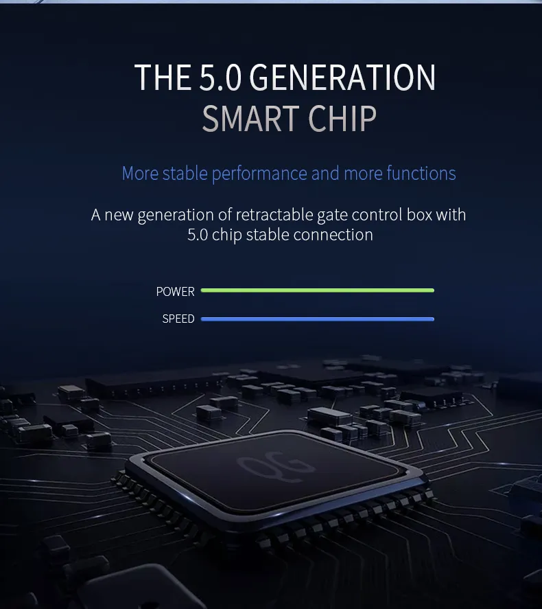 Automatic Trackless Telescopic Gates Aluminum Alloy Trackless Fence Gate