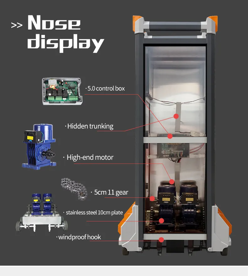 Automatic Trackless Telescopic Gates Aluminum Alloy Trackless Fence Gate