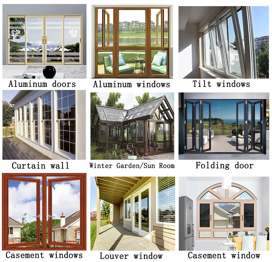 Building Material Aluminium Casemet/Swing Window with 5+9A+5mm Tempered Glass