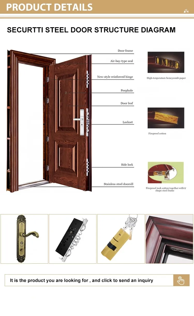 Cheap Entry Sliding Front Metal Security Steel Main Gate Door Africa