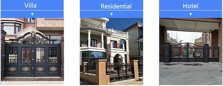 Cheap Exterior Decorative Metal Aluminum Garden Front Main Gate Zf-Ds-062