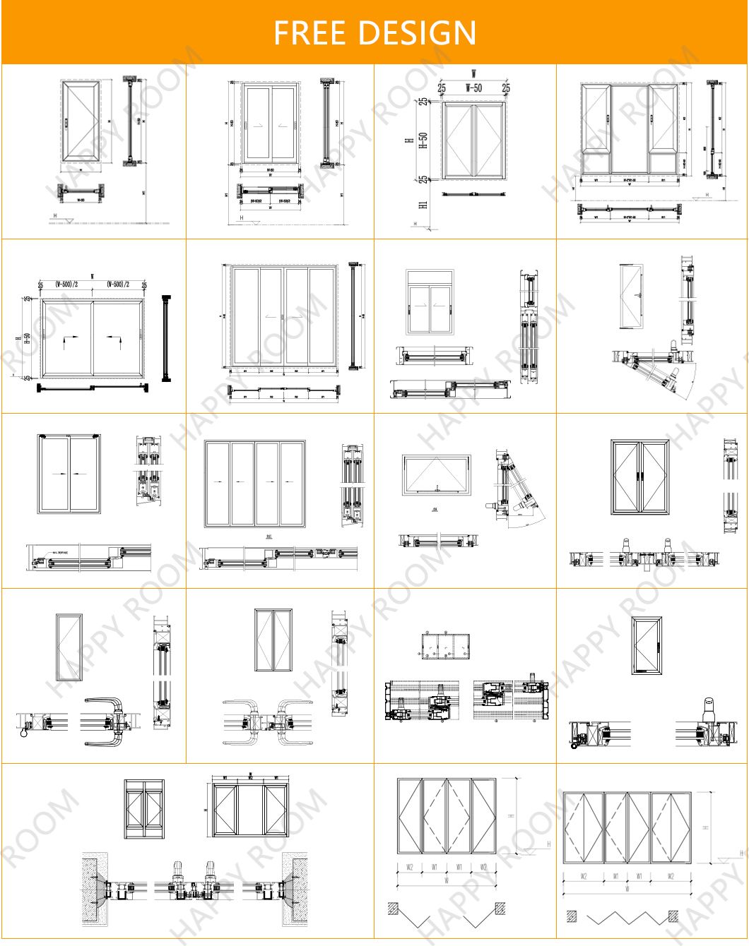 China Manufacture House of Aluminum Alloy Sliding Casement Door Window
