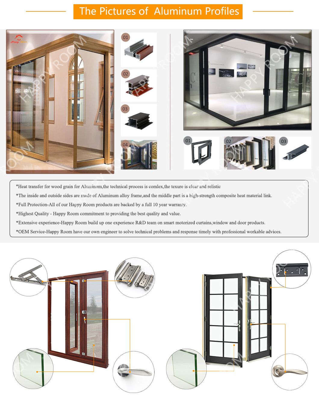 China Manufacture House of Aluminum Alloy Sliding Casement Door Window