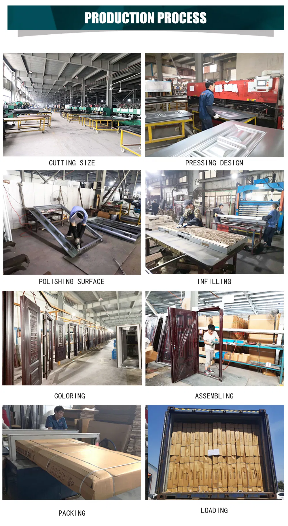 Chinese Manufacture Modern Steel Inside Metal Doors Exterior