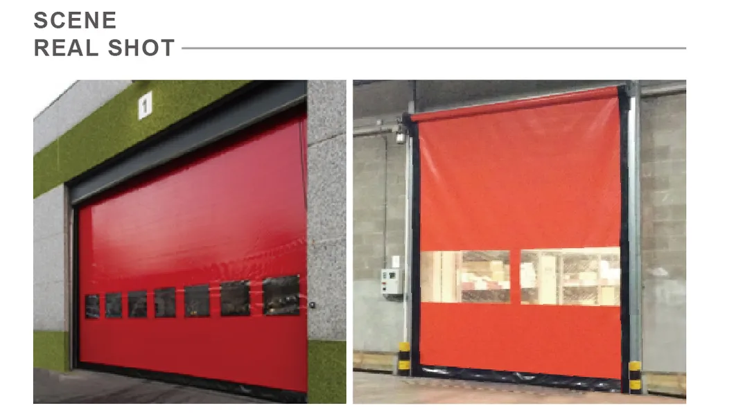Clean Room Reset PVC Fabric Self Repairing Self Repairable Roll up Fast High Speed Overhead Rolling Shutter PVC Zipper Overhead Garage Door