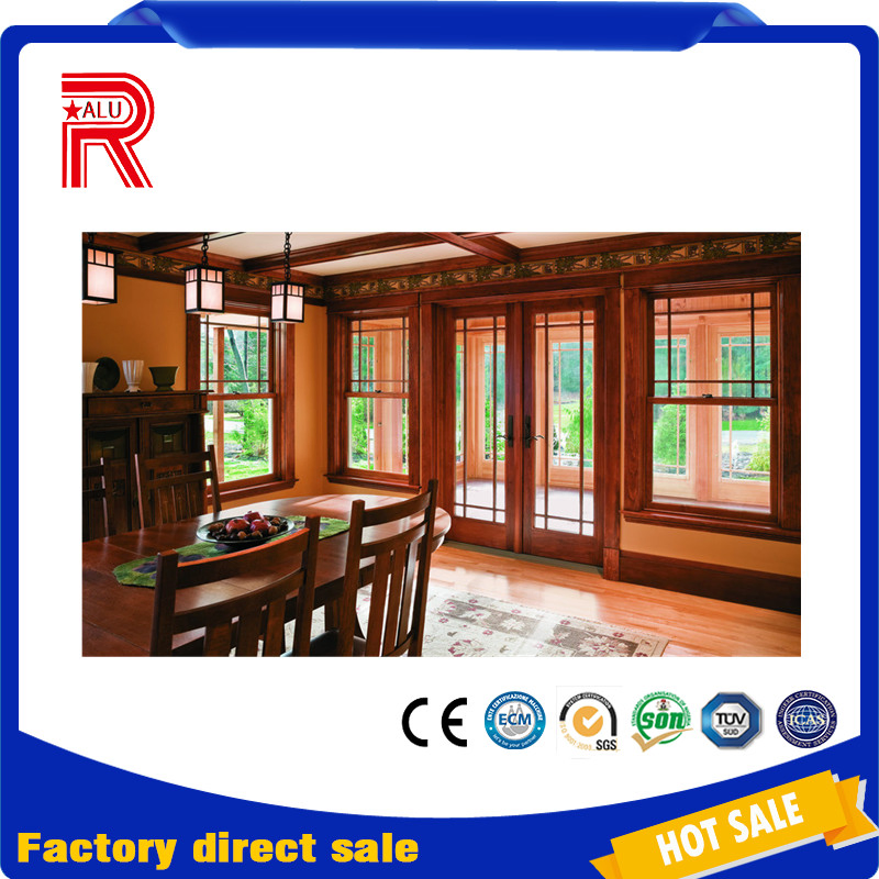 Customization Prairie Imitation Wood Grain Aluminum Profile for Hunging Windows