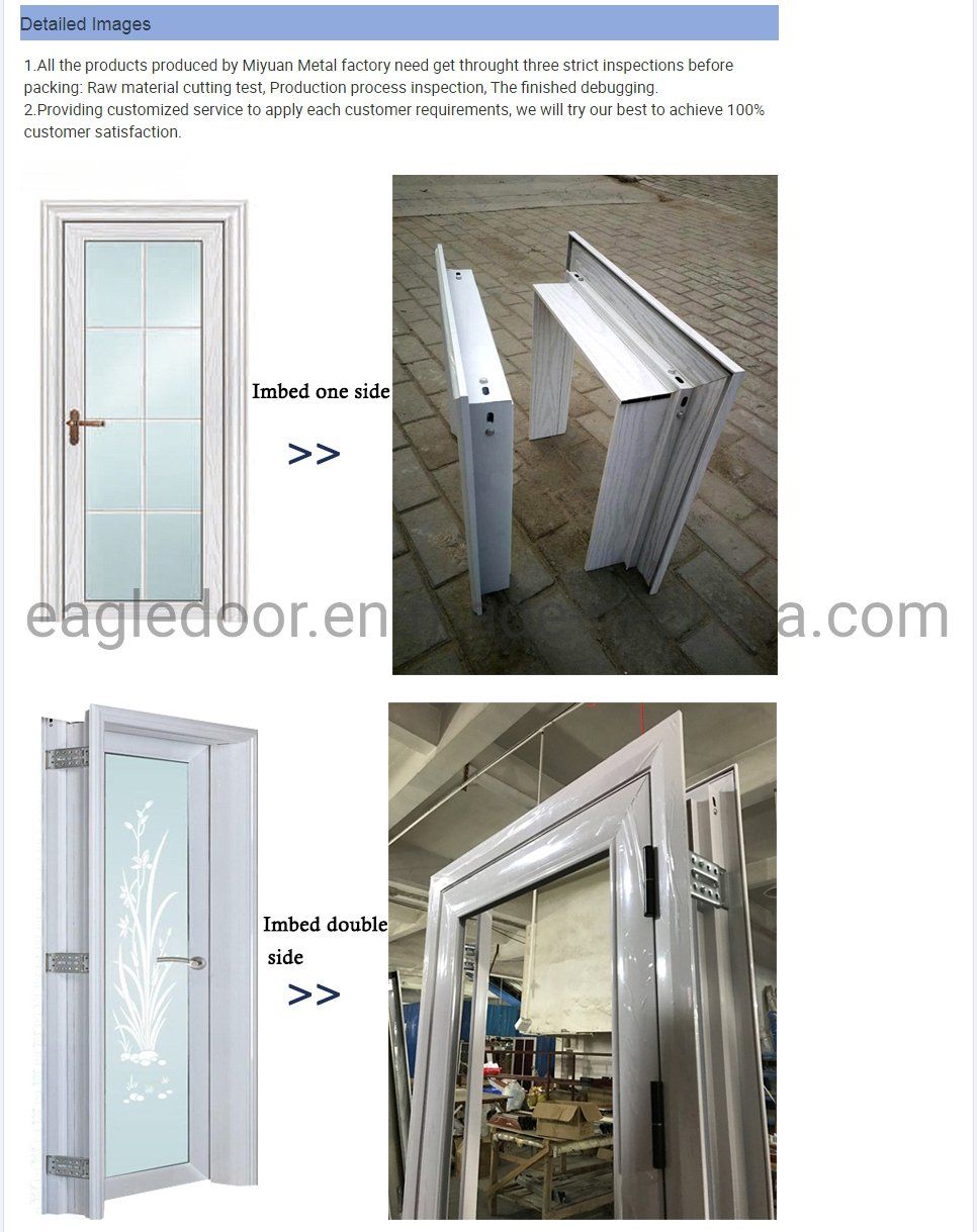 Customize Bathroom Toliet Aluminum Sliding Glass Door Interior Doors (EA-2034)