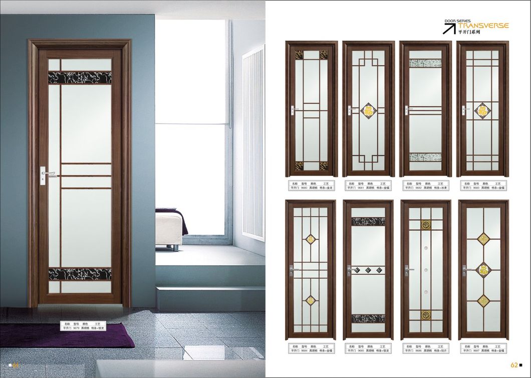 Customize Bathroom Toliet Aluminum Sliding Glass Door Interior Doors (EA-2034)