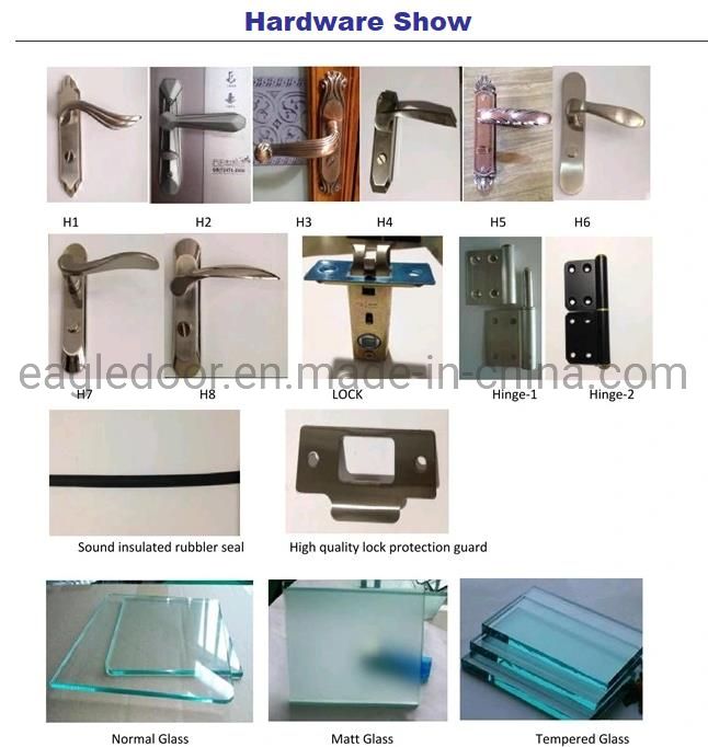 Customize Bathroom Toliet Aluminum Sliding Glass Door Interior Doors (EA-2034)