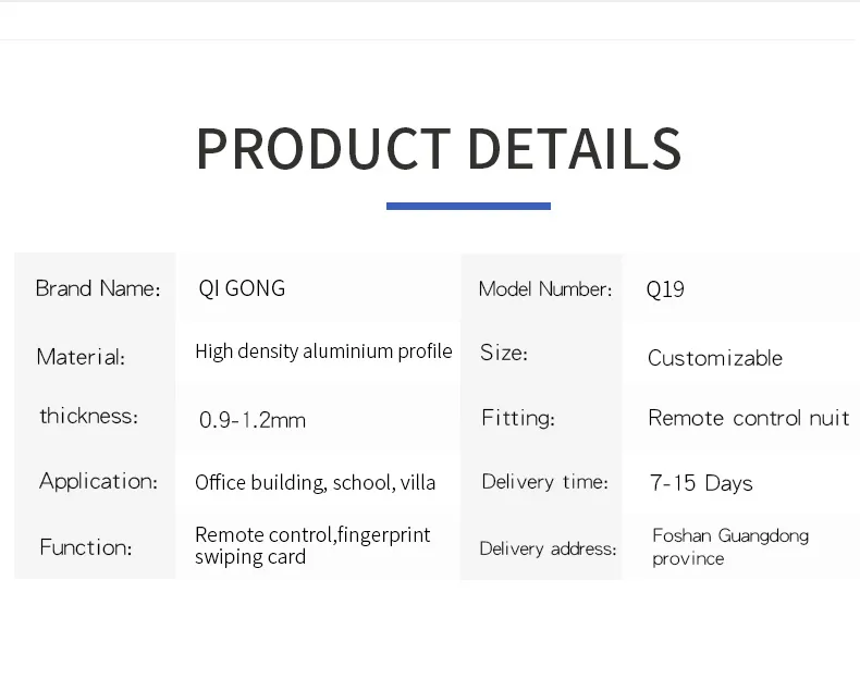 Doors for Factory Automatic Retractable Gate Aluminum Alloy Modern Electric Fence Door