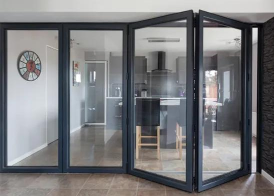 Double Glazing Bi Fold Door Accordion Aluminum Glass Patio Exterior Bifold Doors