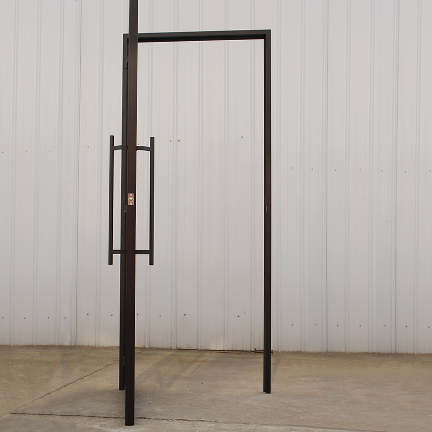 Entry Doors Balck Color Wrought Glass Windows