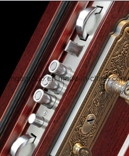 Europ Popular Brown Color Security Steel Metal Door (W-S-123)