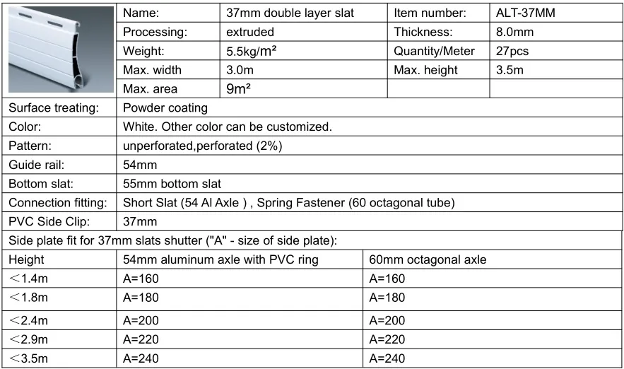 Exterior Industrial Metal Automatic Aluminum Roller Shutter Door for Warehouse
