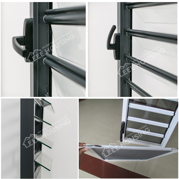 Factory Supply Adjustable Jalousie Louver Shutters, Caribbean Hurricane-Proof Louvered Window Ventilation