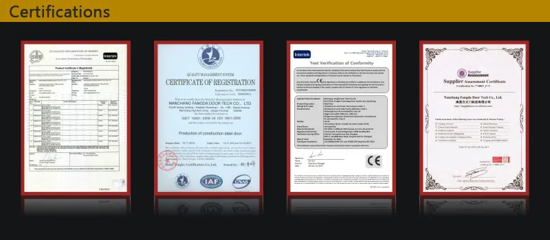 Fangda Classic America Style Panel Peephole Exterior Steel Door