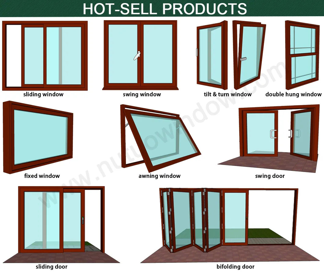 Foshan Manufacturer Anti-Thief PVDF Aluminum Swing Window for Villa Project