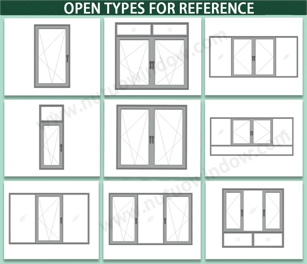 Foshan Manufacturer Anti-Thief PVDF Aluminum Swing Window for Villa Project
