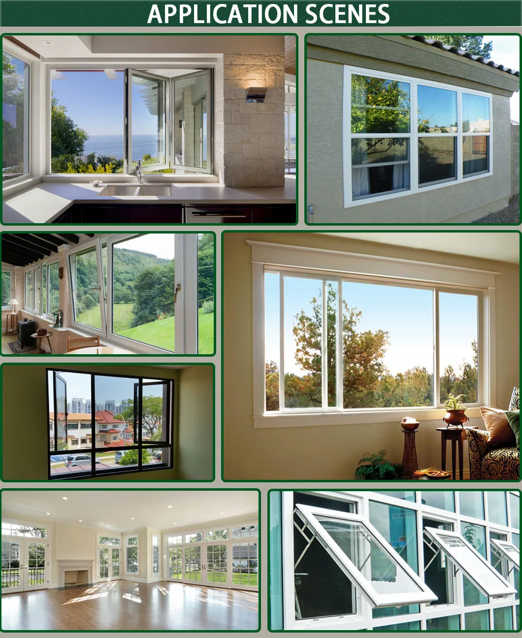 Foshan Manufacturer Anti-Thief PVDF Aluminum Swing Window for Villa Project