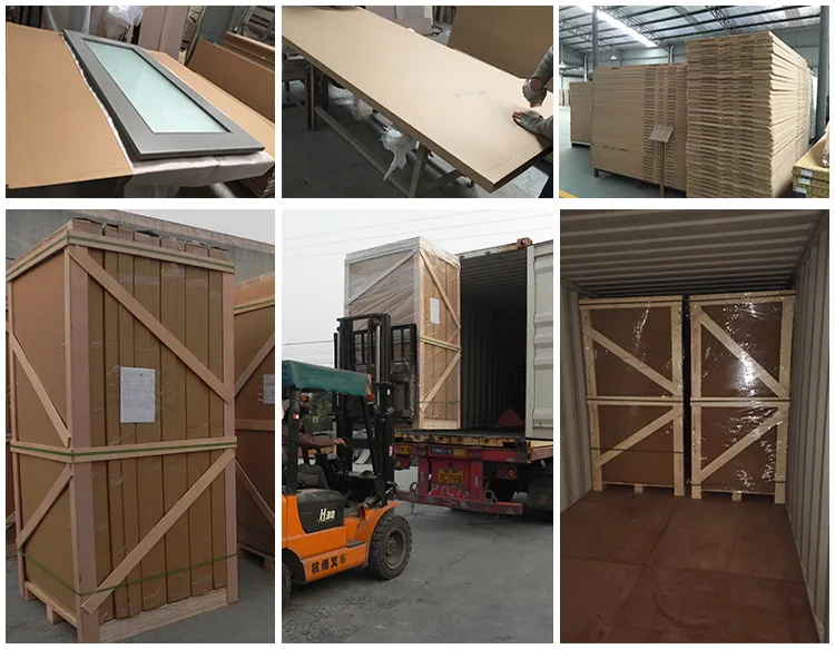 Full Lite Frosted Glass Wood Interior Barn Doors with Sliding Door Hardware Kit