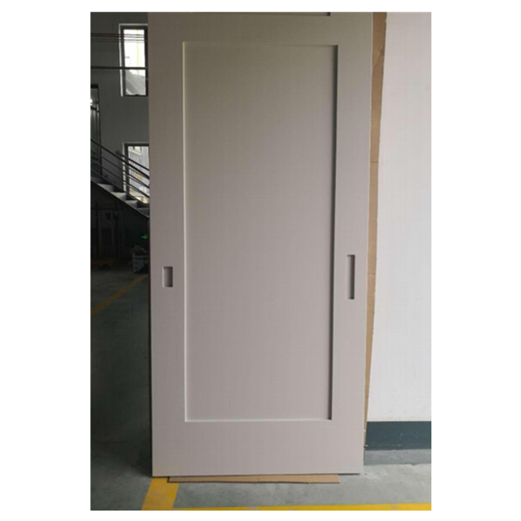 Full Lite Frosted Glass Wood Interior Barn Doors with Sliding Door Hardware Kit