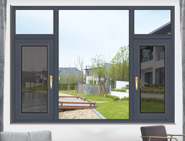 Fuzhou Factory Fire Proof Double Glazing Aluminum Casement/French Window for Villa Project
