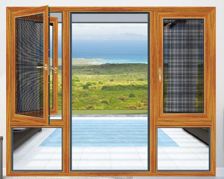 Fuzhou Factory Fire Proof Double Glazing Aluminum Casement/French Window for Villa Project