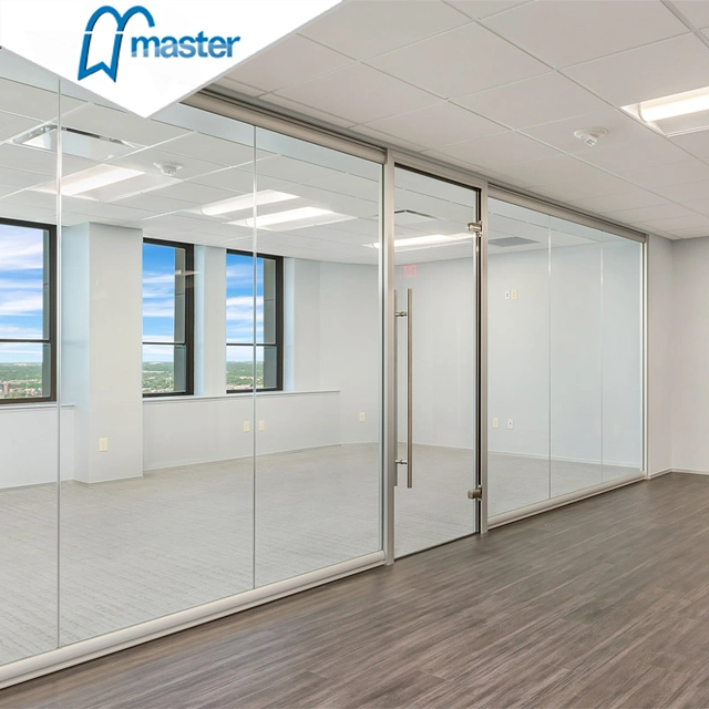 High Quality European Grilled Design Thermal Break Frameless Glass Swing Door for House