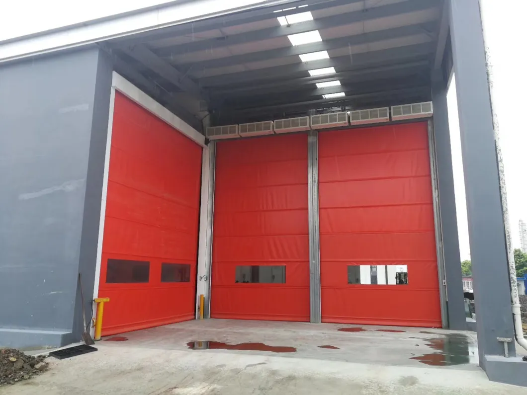 High Speed Windproof PVC Belt Stacking up Door