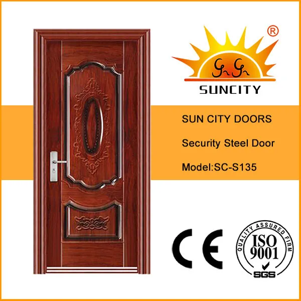 Hot External Stainless Iron Main Steel Door with Handle (SC-S135)