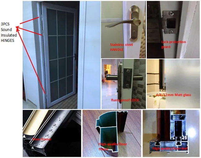 Hot Sale Aluminum Glass Door with Jade (RA-G014)