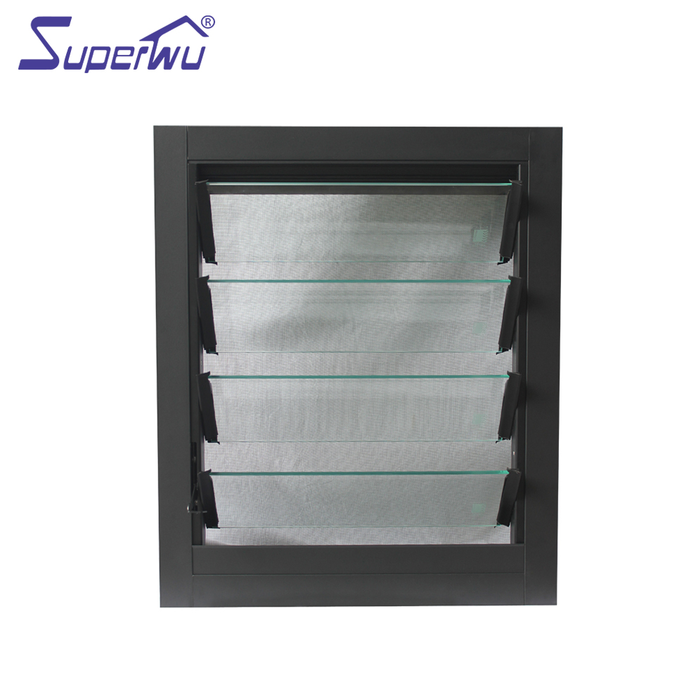 Hurricane-Proof Aluminum Glass Louvered Windows with Removable Screen