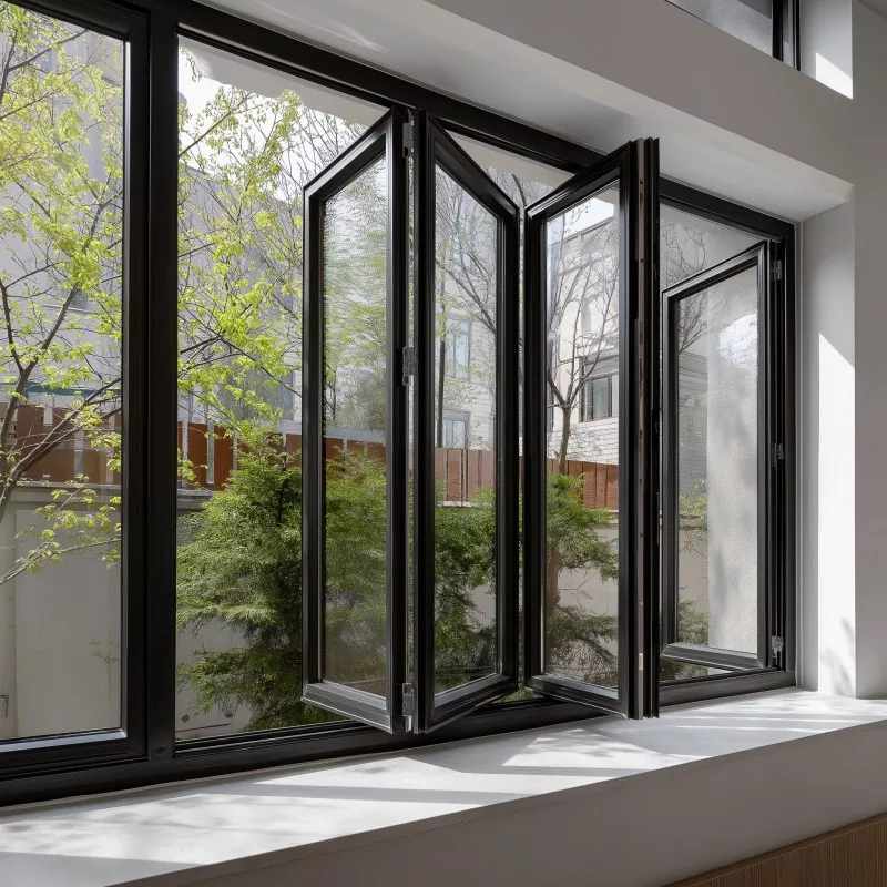 Black Aluminum Alloy Bifold Windows