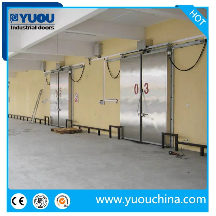 Industrial Automatic or Manual Polyurethane Sandwich Panel Thermal Insulated Stainless Steel Cold Storage Freezer Room Sliding Door for Refrigeration Warehouse
