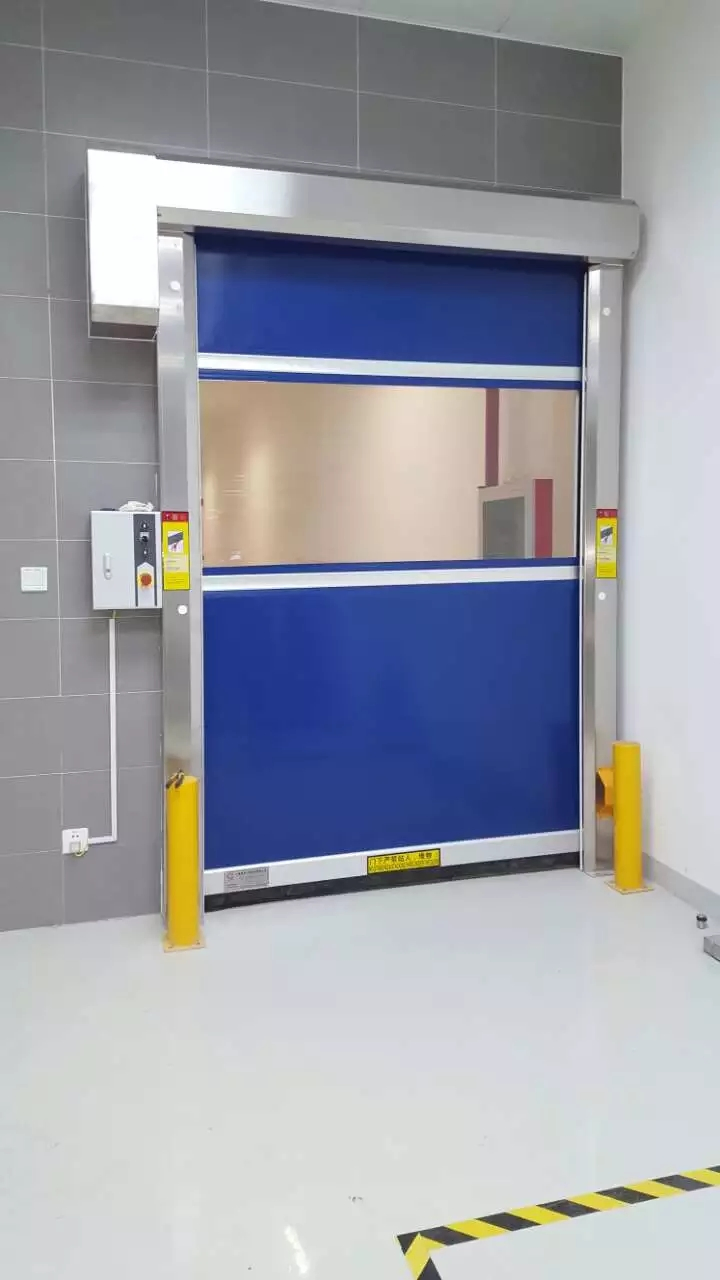 Industrial PVC Fabric High Speed Performance Rolling Fast Acting Rapid Roll up or Roller Shutter Door for Food Factory, Warehouse, Clean Room, Pharmaceutical