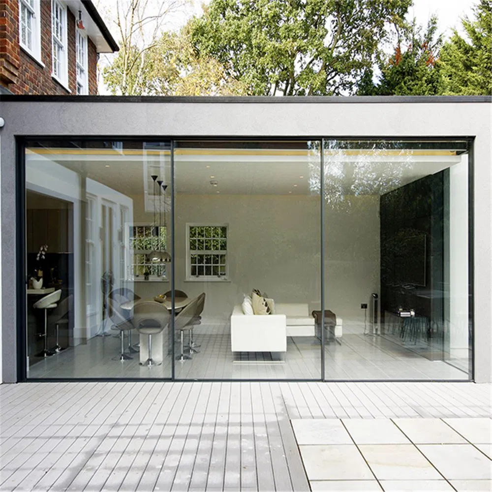 Interior Master Bedroom USD Slim Frame Aluminum Double Glazed Grilled Sliding Door