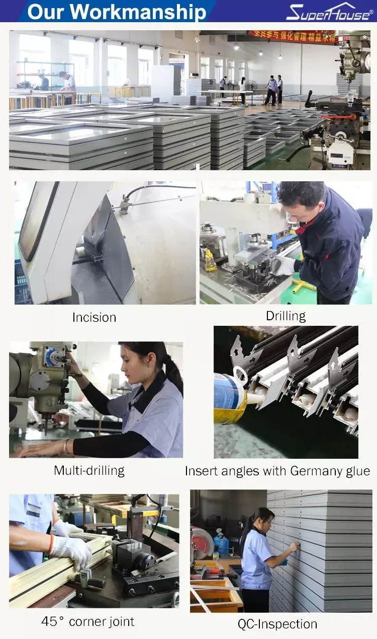 Many Colors Custom Design Aluminum Fixed Window Aluminum Storm Doors